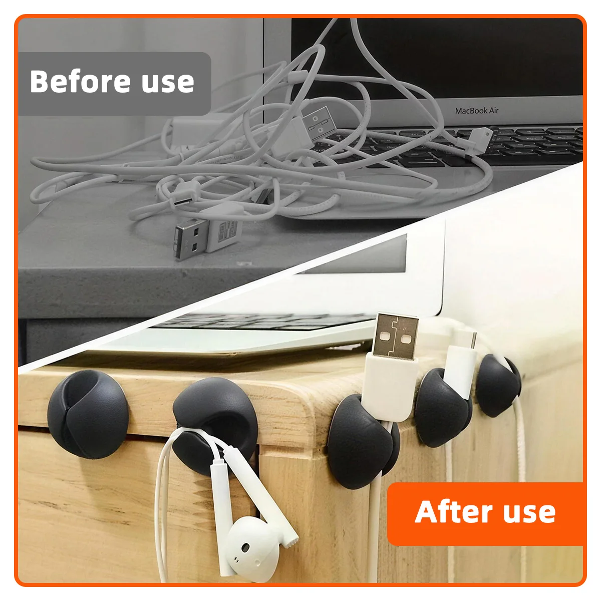Data Cable Holder Self-Adhesive Organizing Clip Desktop Cable Fixing Desktop Office Car Bedside Table Multi-Purpose Organizing