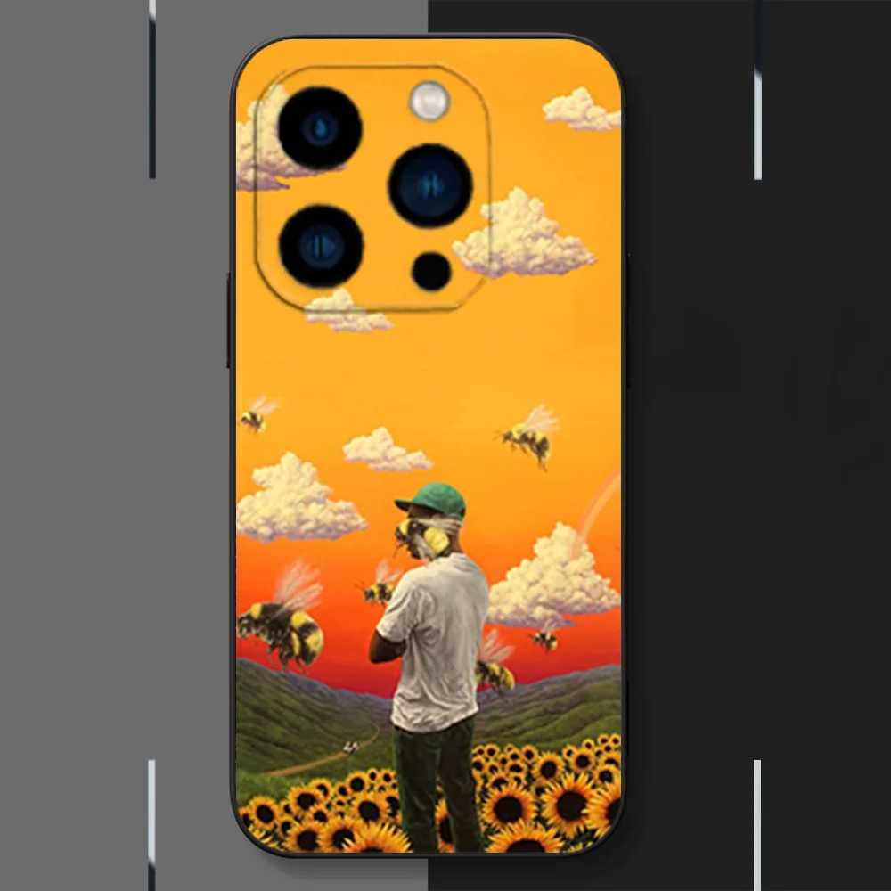 Singer T-Tyler T-The C-Creator Phone Case for iPhone 12 11 13 14 15 16 Max Pro Plus Black Soft Silicone Cover