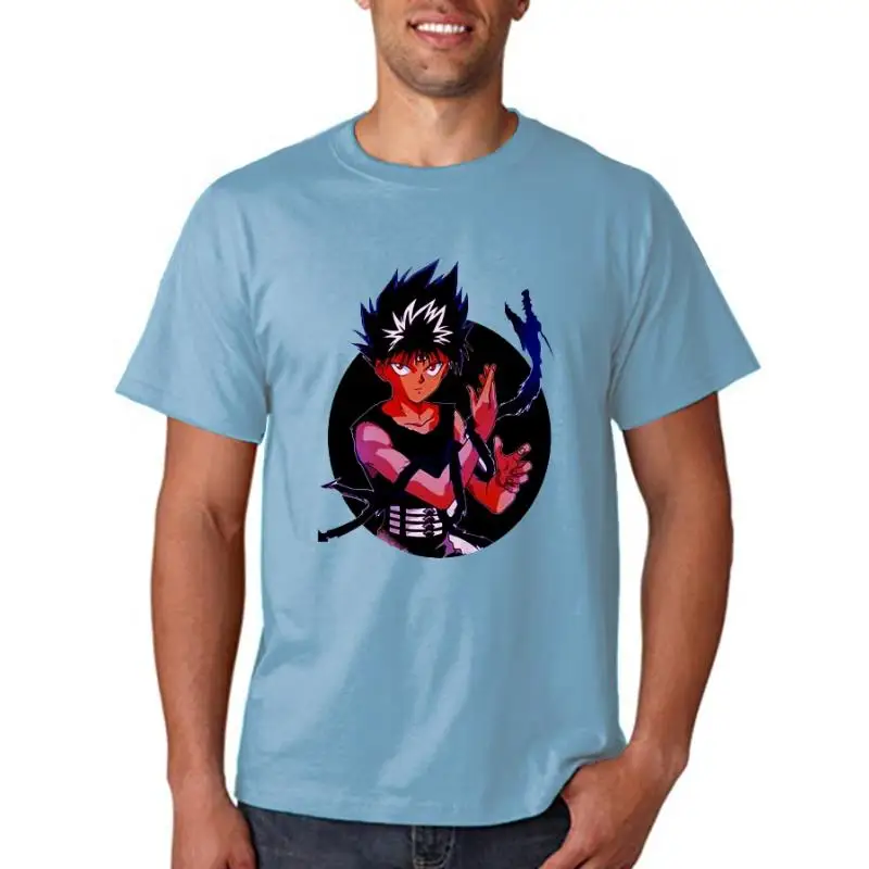 Title: New Coming Mens YuYu Hakusho T-Shirt Summer Short Sleeve White Urameshi Yuusuke Hiei Top Tees Shirt