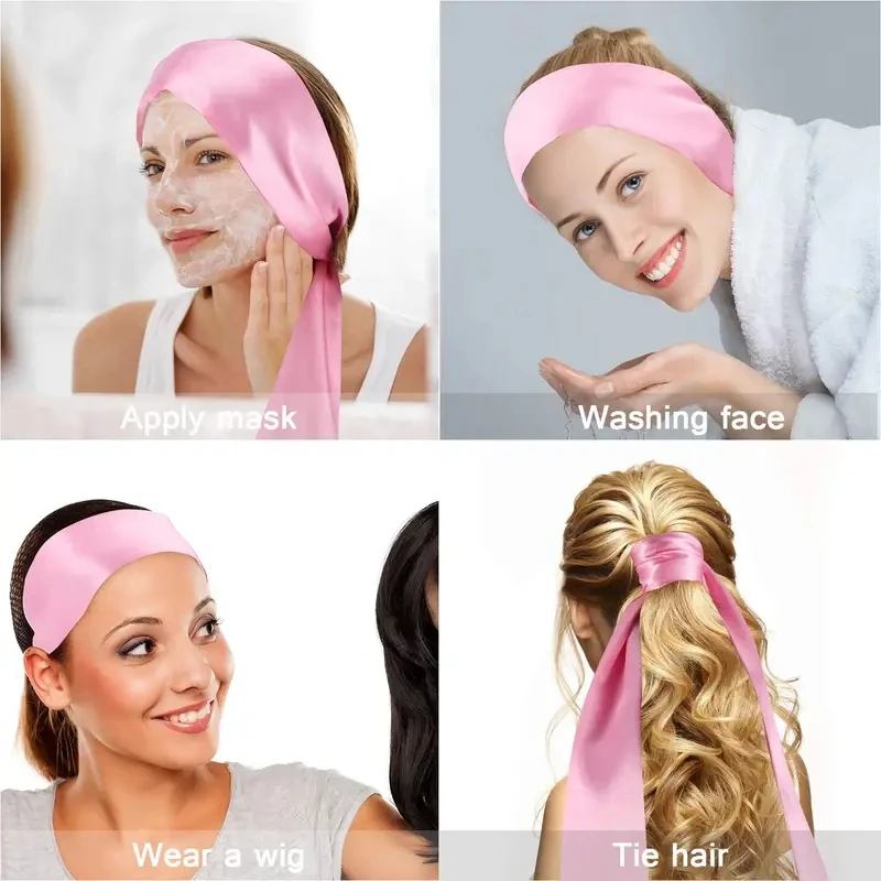 Bufanda de colocación de bordes satinados, envoltura para cabello, peluca Frontal, agarre de 1 piezas, diadema suave para maquillaje, diadema deportiva para Yoga