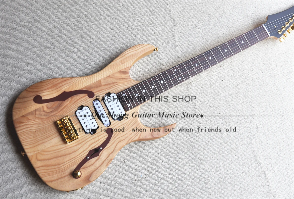 Natural Color Electric guitar RG Guitar Ash body Maple neck Fixed bridge HSH pickup Maple fingerboard Gold tuners