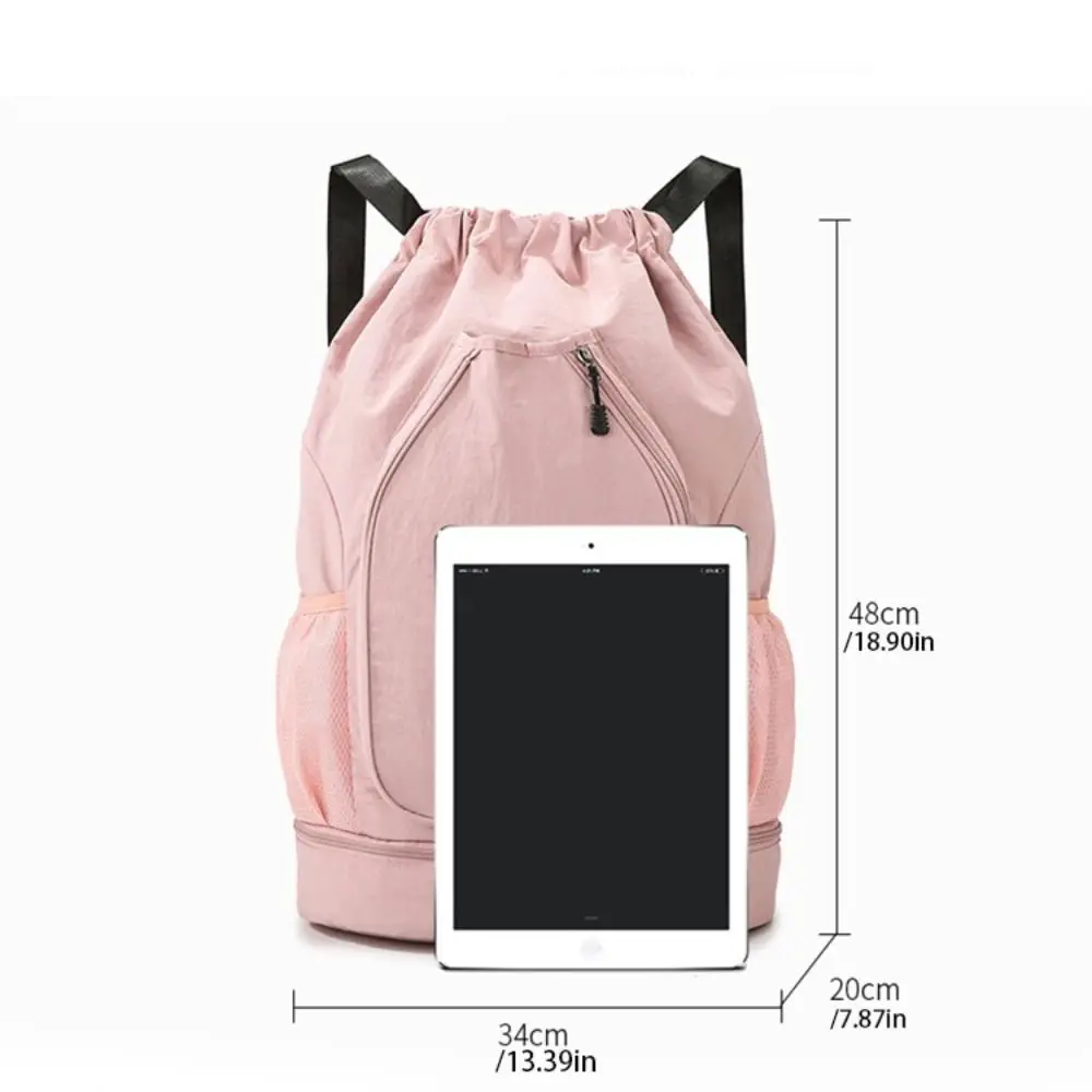 2 Rackets Tennis Racket Backpack with Shoes Pocket Large Capacity Badminton Sports Bag Drawstring Closure Casual