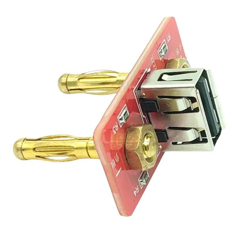 AA73 2X USB منفذ مع 19.05 مللي متر مسافة الموز التوصيل تيار مستمر امدادات الطاقة إلى USB 5 فولت مخرج التوصيل شحن الهاتف الاختبار الحالي