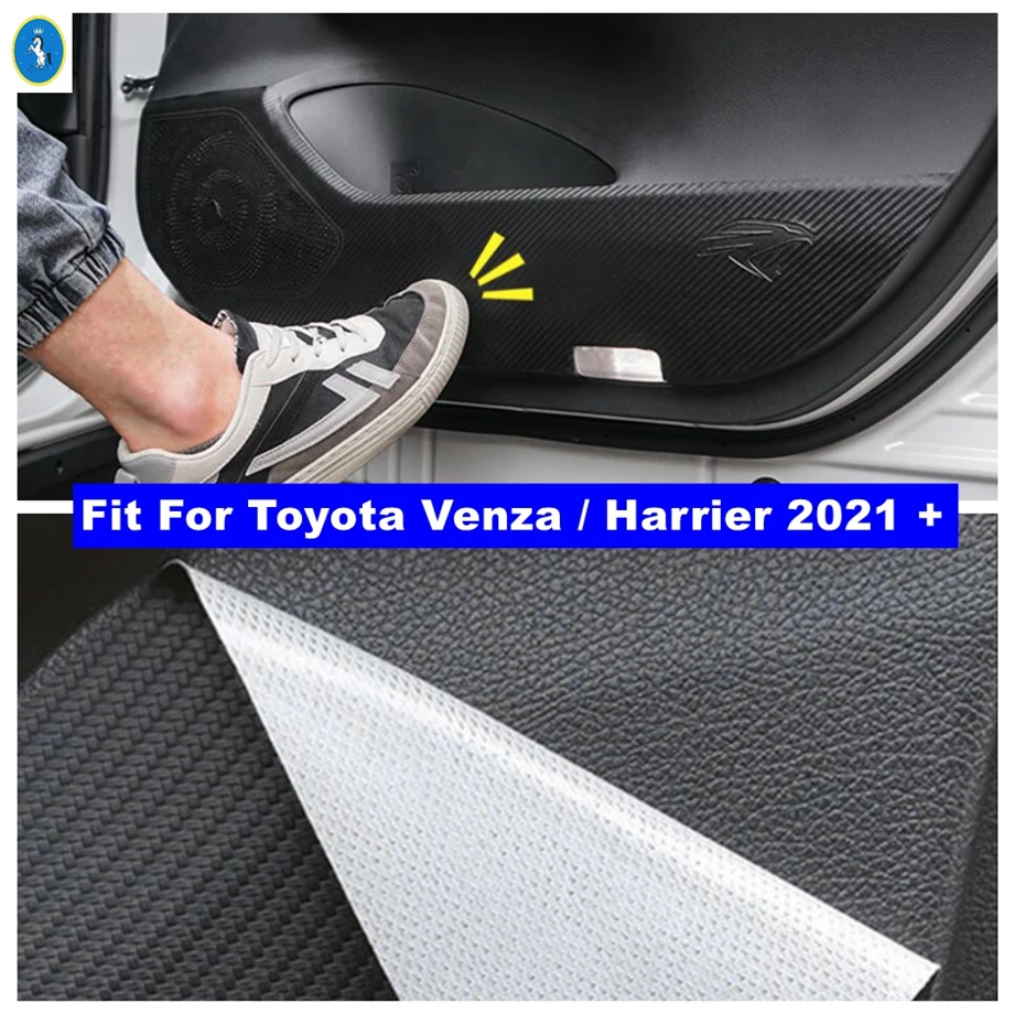 Interior Refit Kit Door Scratchproof Anti Kick Pad Film Protective Carbon Fiber Stickers For Toyota Venza Harrier 2021 - 2024