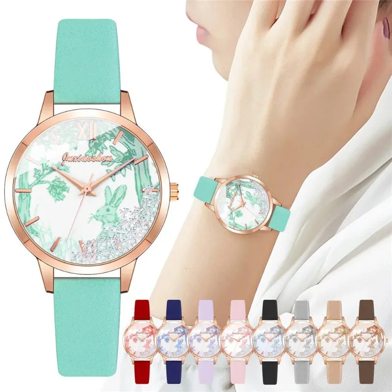 Fashion Belt Student Watch Wholesale Creative Quicksand Diamond Sen Series Chinese Style Ball Rabbit Women Watch Quartz Watch