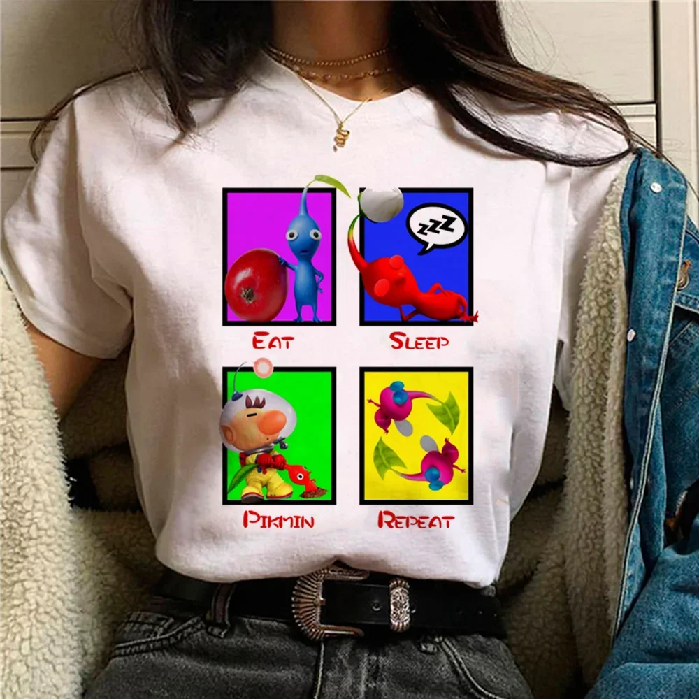 Pikmin tshirt women harajuku Y2K designer top girl streetwear clothing