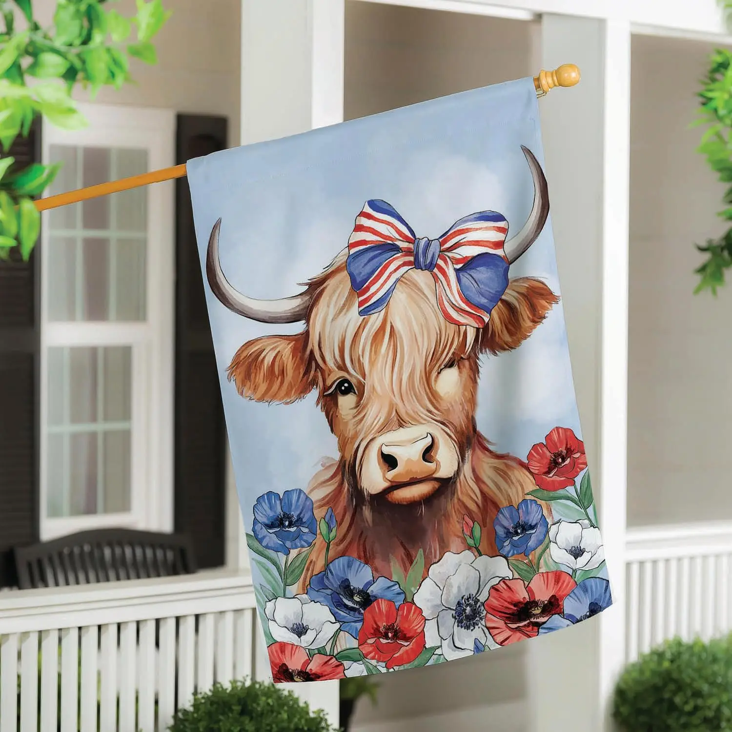 Evergreen Flag Patriotic House Flag for Outside, 28 x 44 Inches Garden Flag Double Sided, Fade and Weather Resistant Outdoor SSL