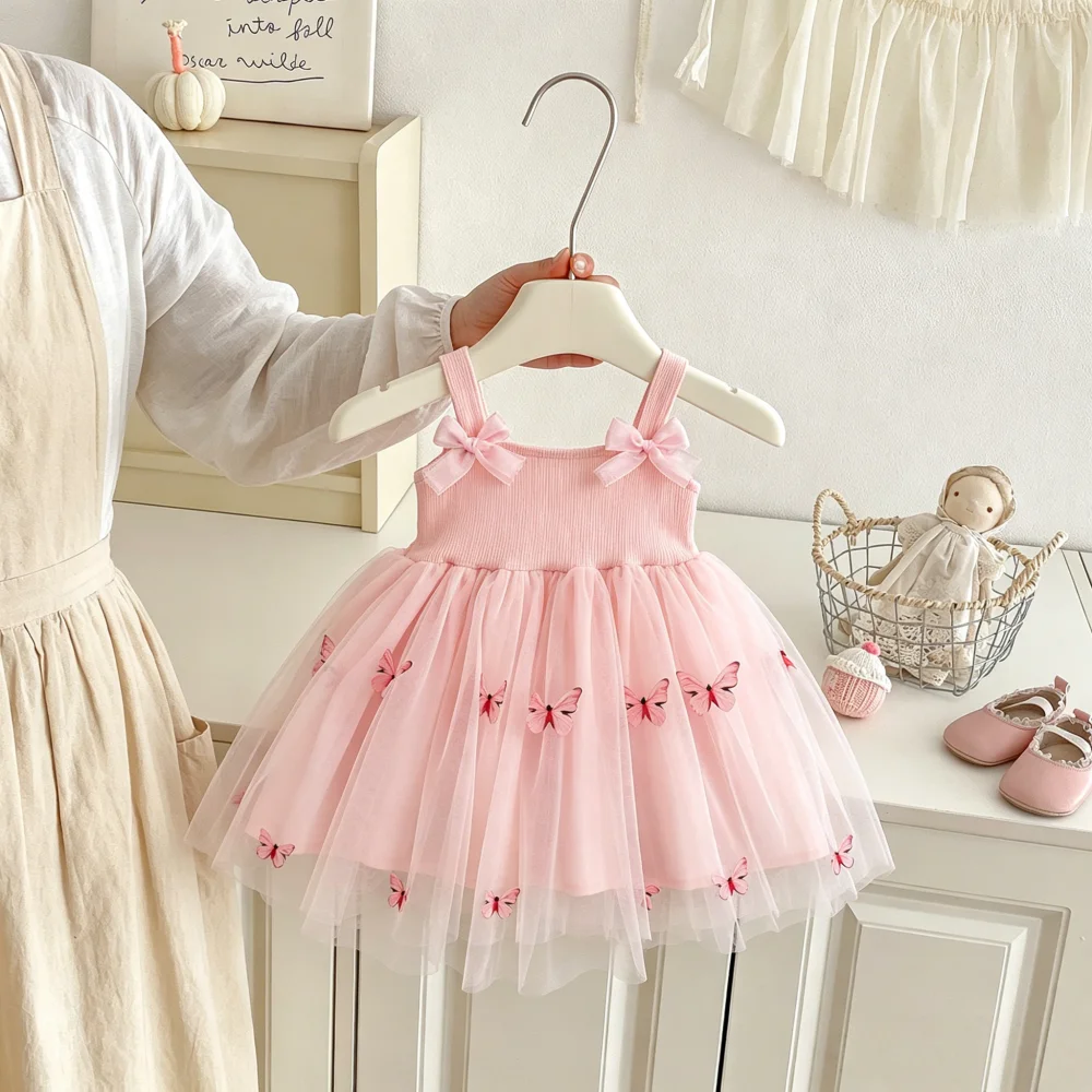 vestido-de-verao-para-bebe-com-laco-em-tule-vestido-doce-de-princesa-para-meninas-roupas-para-bebe-menina-﻿