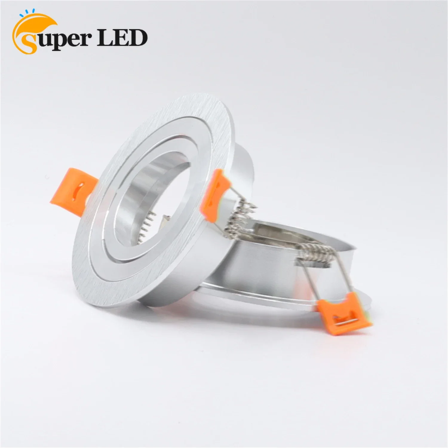 Aluminium GU10 MR16 bingkai perlengkapan lampu sorot dipasang putar Dia 90mm lubang potong 70mm