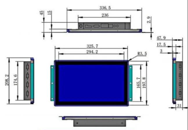 PC de painel industrial de 13,3 polegadas com Linux Windows IP65 Touch Panel Touchscreen incorporado tudo em um PC (IPC-133)