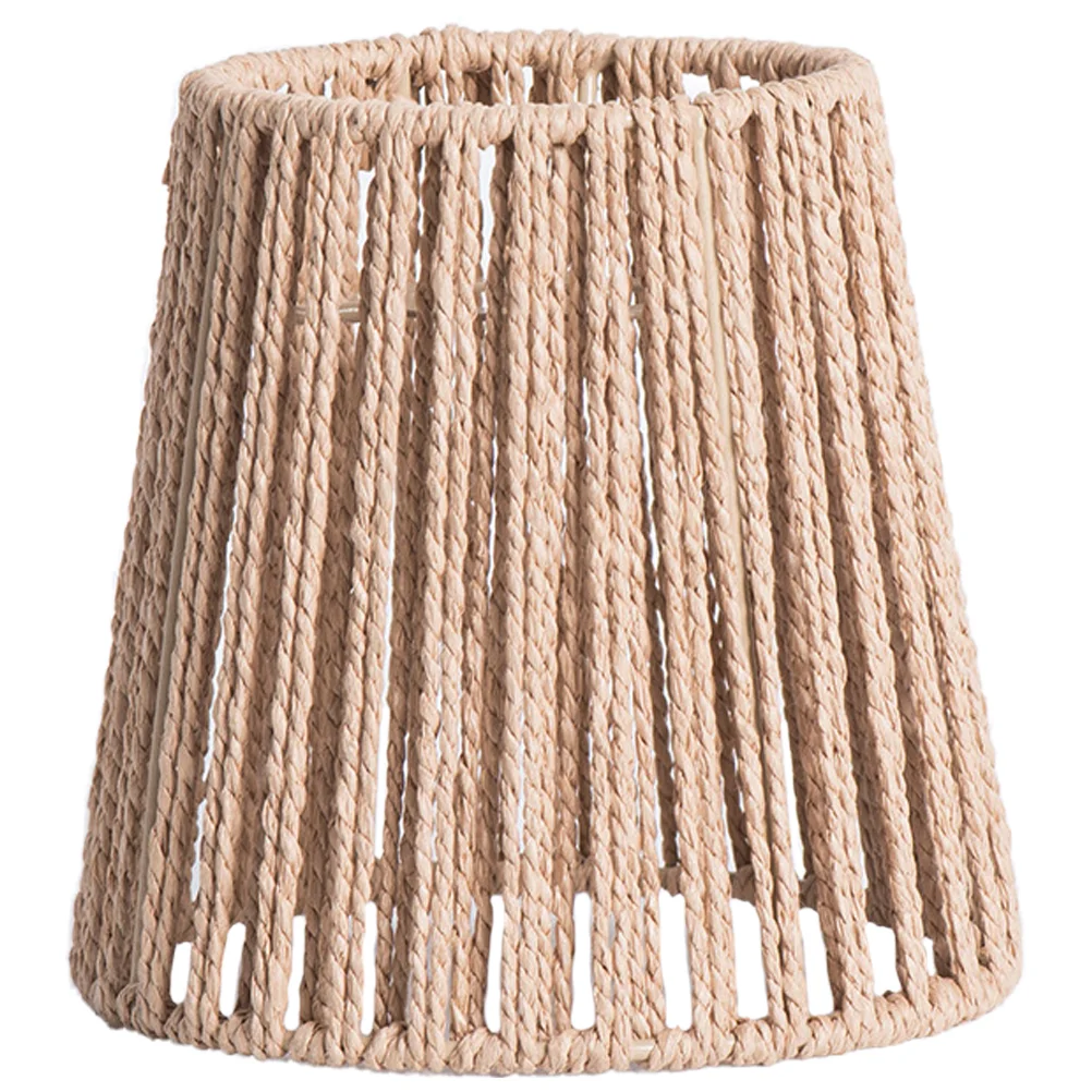 

Rope Lampshade Rattan Woven Guard Vintage Boho Pendant Lampshades Chandelier Light Covers Manual