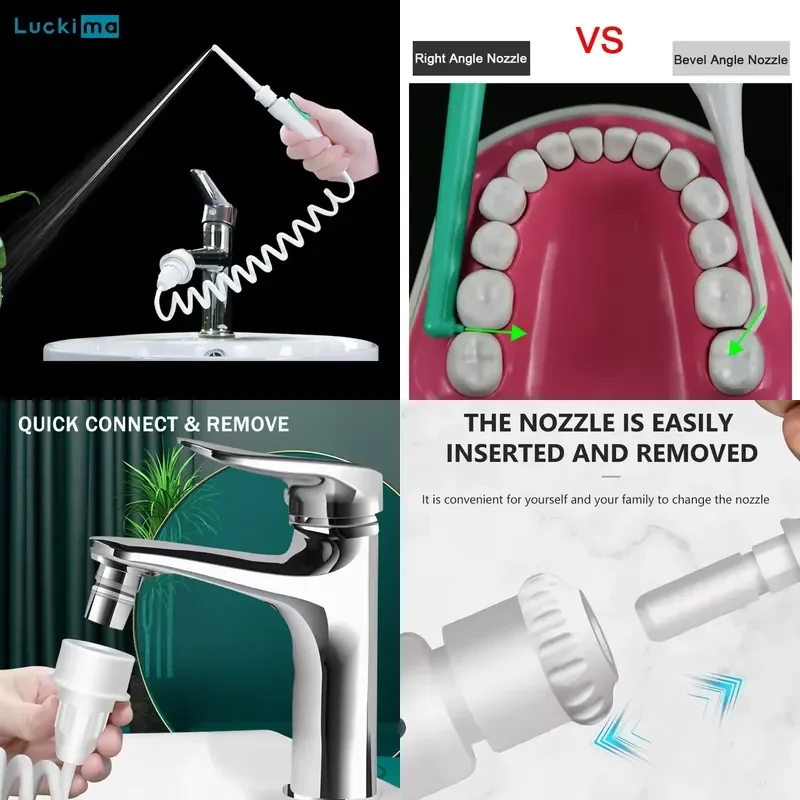 

New Faucet Oral Irrigator Water Flosser Non-electric Cordless Teeth Cleaner Water Jet for Teeth Water Pressure