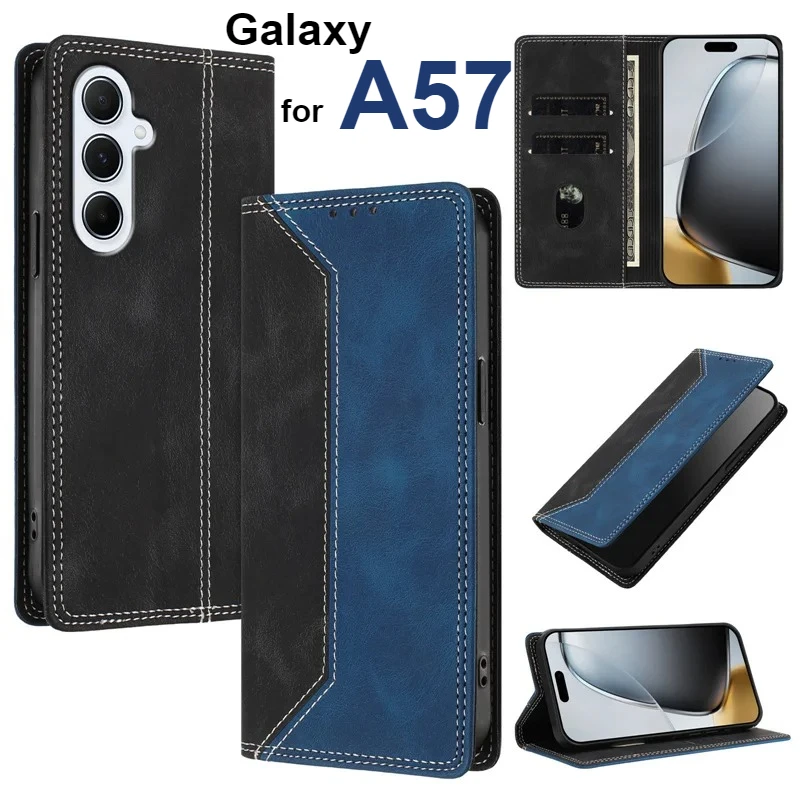 Business Magnetic Flip Leather Case For Samsung Galaxy A57 A37 A17 A07 A56/36/26/16/06 A55/35/25/15/05 Card Wallet Protect Cover