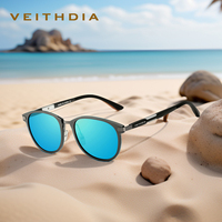VEITHDIA Fashion Round Frame Sunglasses For Men Women Outdoor Eyewear Polarized UV400 Retro Vacation Beach Glasses FA06680