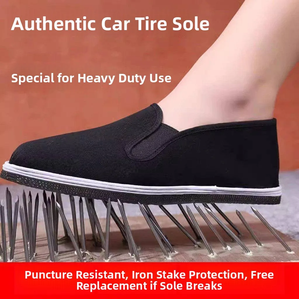 Old Beijing Canvas Shoes Men's Breathable Mountain Climbing Thick Bottom Work Shoes Easy Wear round Toe Wear Resistant