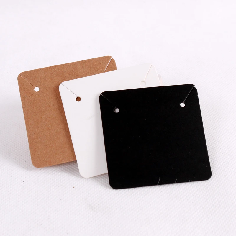 5*5cm 100pcs/lot Necklace Display Card Simple Modern Pure Color Jewelry Necklace Card Custom Logo Eco-friendly Showcase Cards