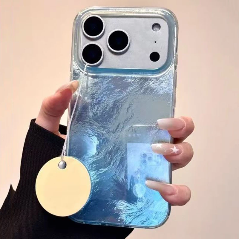 INS Style Blue Blending Print Phone Case For iPhone 17 Cases iPhone 16 Pro Max 15 14 13 12 11 XS X XR 7 8 Plus 16E 17 Air Cover