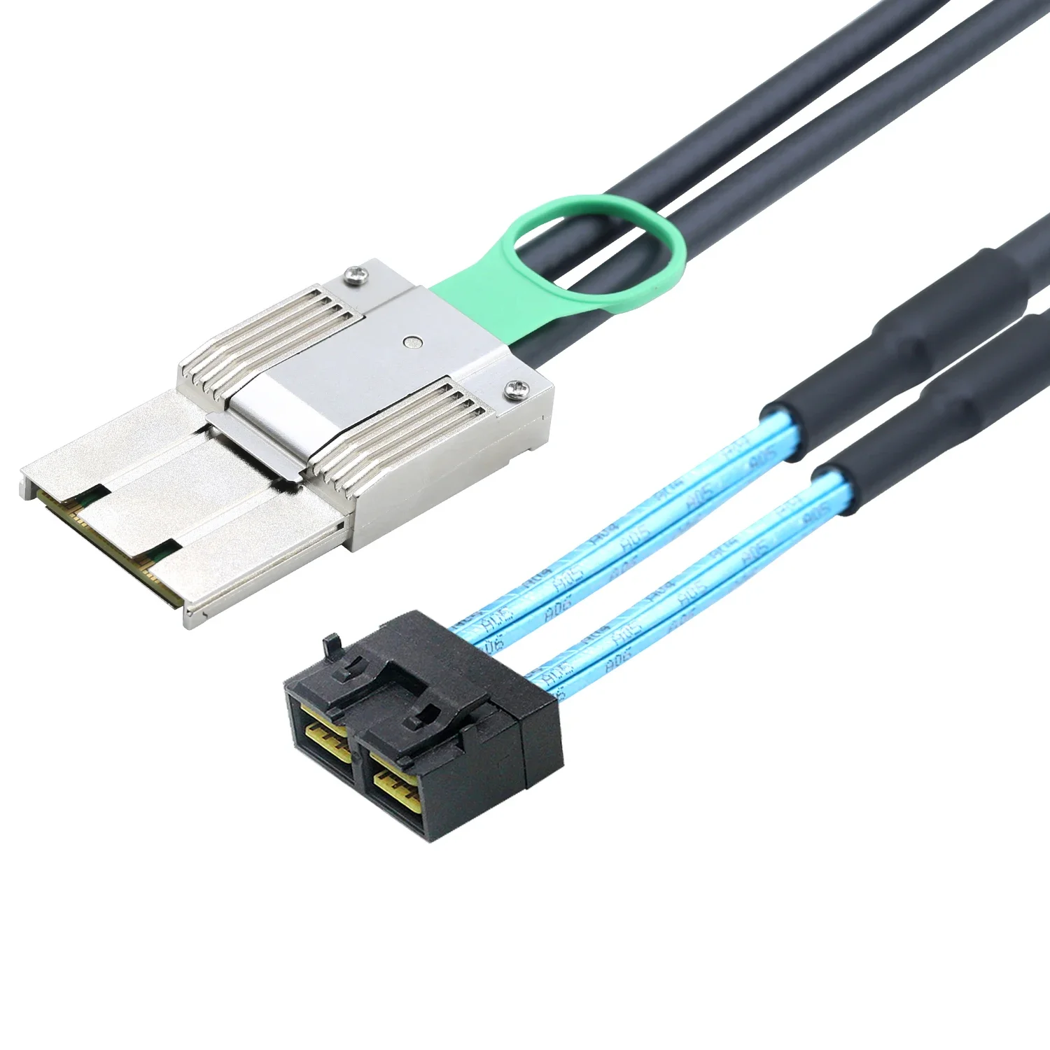 PCIE MINI SAS HD SFF-8088 8X 68P High-Speed I/O male to 2 in 1 Dual 8X Mini SAS HD SFF-8643 36P male Active assemblies cable