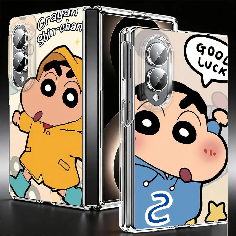 Transparent Soft Phone Cover Case for Samsung Galaxy Z Fold 8 ZFold8 C-Crayon S-ShinChan