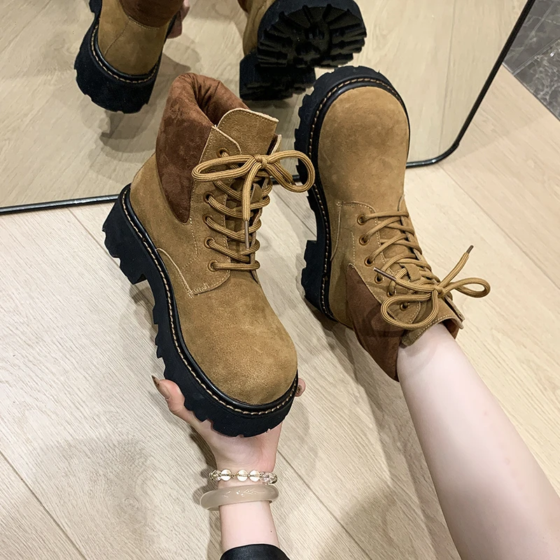 

Женские кожаные ботинки-Женская осенне-зимняя обувь 2024 года в стиле рок Лолита, женские ботинки в стиле Лолиты, женская зимняя обувь