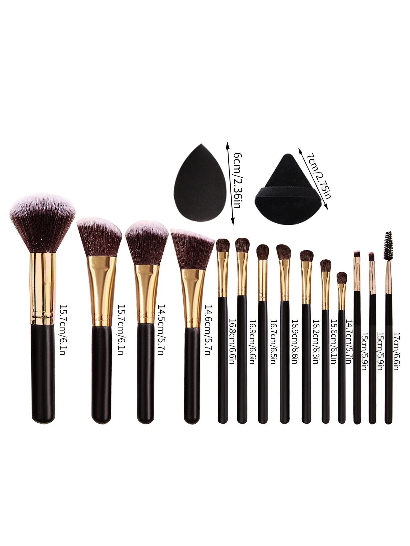 18pcs high-end makeup brush set, multi-functional facial makeup brush set + dry and wet usable makeup sponge egg powder puff