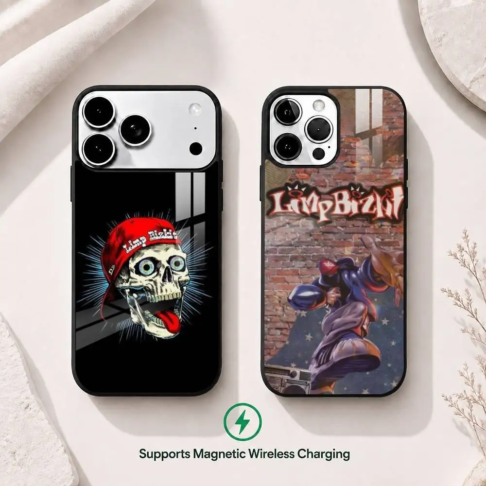 

L-Limp Bizkit Band Phone Case For iPhone17,16,15,14,13,12,11 Plus,Pro Compatible with magnetic wireless charging