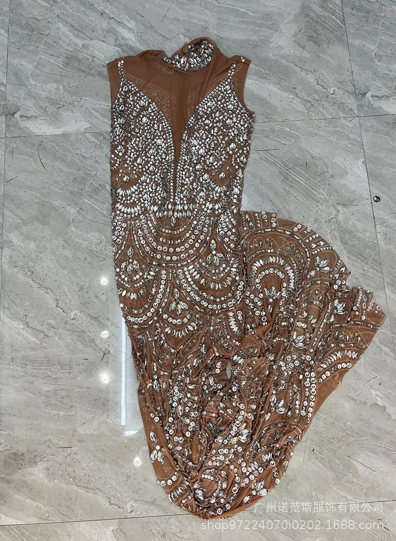 Herfst op het nieuwe sexy perspectief taille dunne avond verjaardagsfeestje sociale avond cocktailparty avondjurk vestido de gala