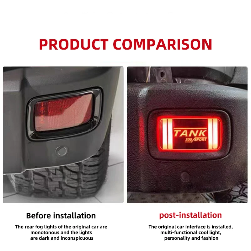 2024 For the tank 300 rear bumper fog light multi-kinetic LED light bumper car taillight warning light off-road change