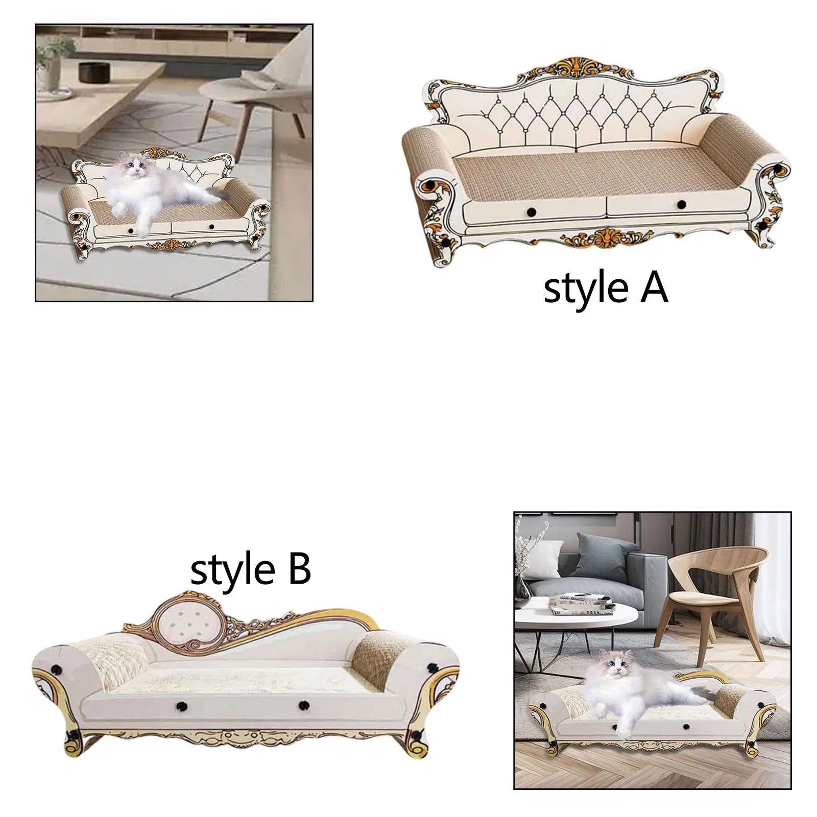 Rascador para gatos, sofá cama, protege muebles, garra de molienda, juguete para jugar, versátil, entretenido, resistente al desgaste, afilado de garras para mascotas