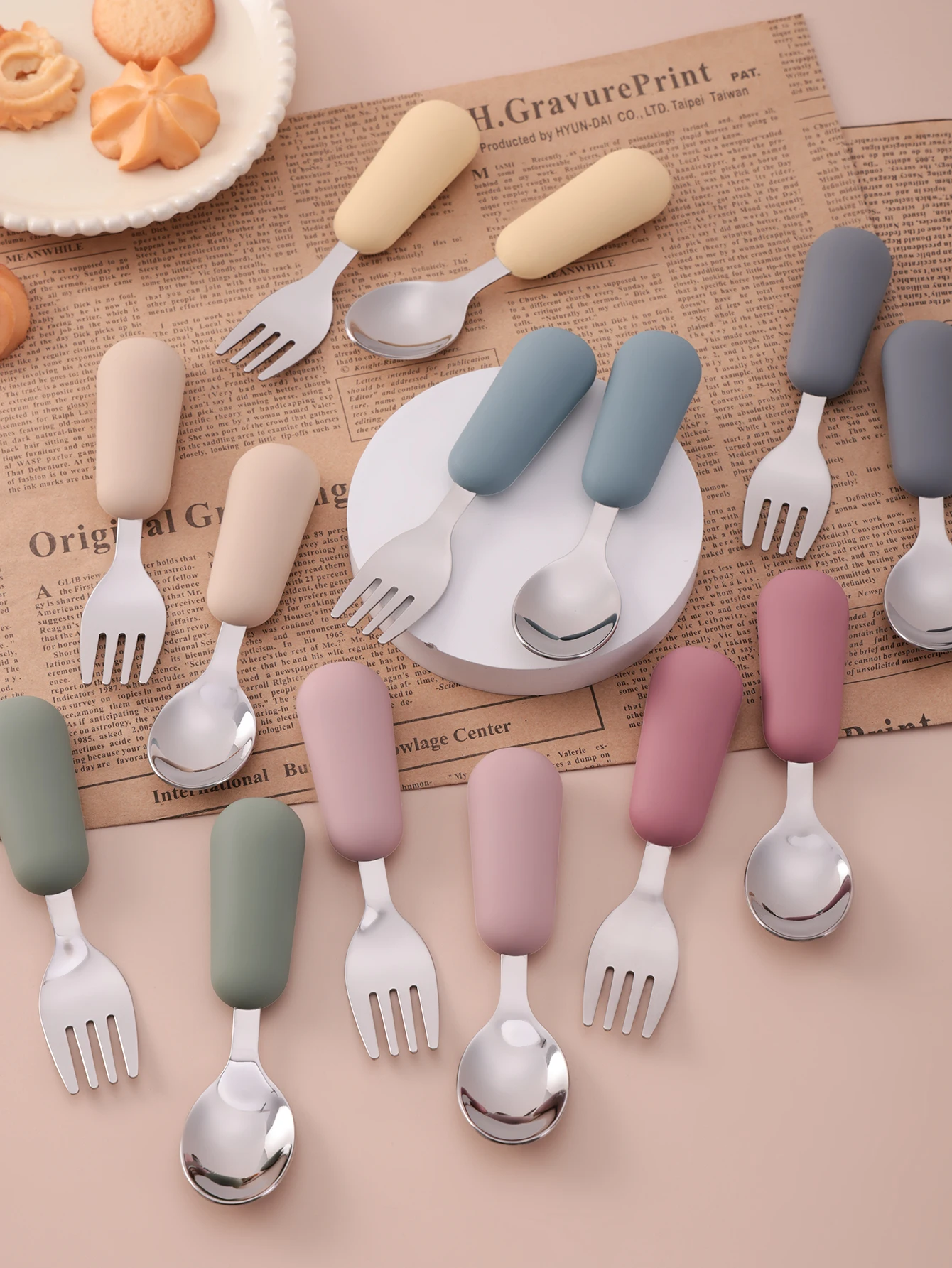 Baby Food Utensils Set - 2PCS Stainless Steel Fork Spoon Infant