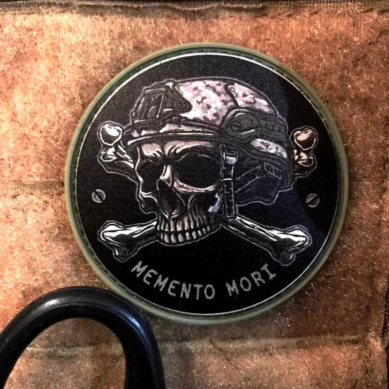 Memento Mori PVC Patch Tactical Morale Badge Applique for Clothes Hook and Loop Military Patches Backpack Stickers Armband