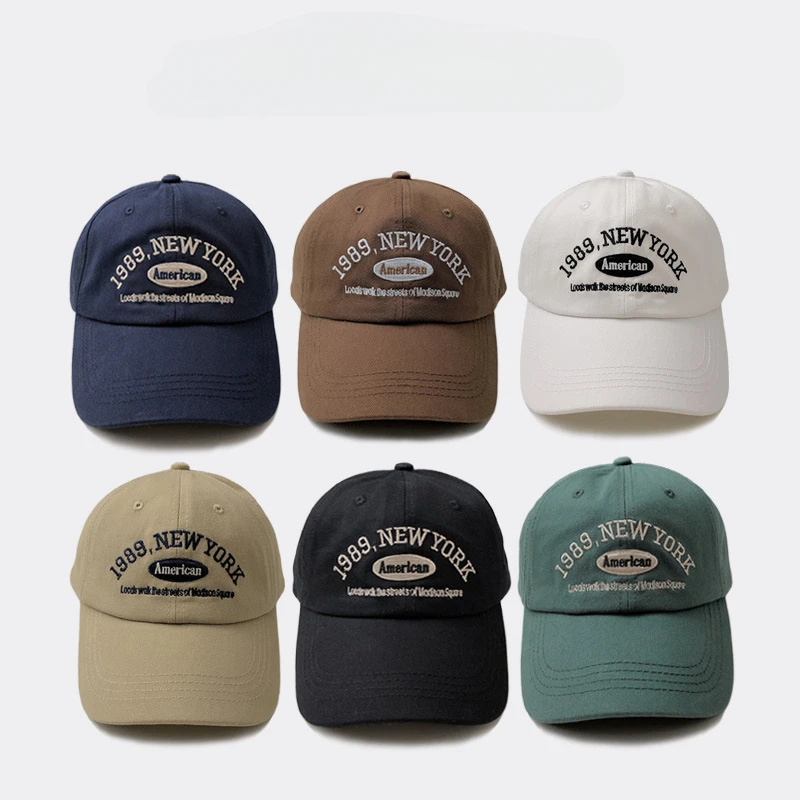 Men and Woman's Baseball Caps Adjustable Casual Embroidered 1989 New York American Cotton Sun Hats Unisex Solid Color Visor Hats