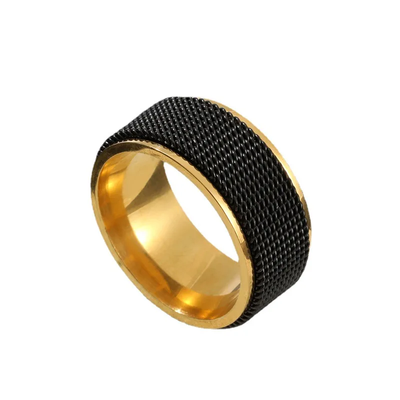 Fashion Rotatable Wide Stainless Steel Rings Titanium Couple Rings Deformable Mesh Wedding Accessories Jewelry  for Women Men