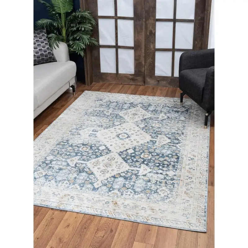 

Blue Area Rug 5 ft 3 in x 7 ft 3 in for Home Décor and Comfort
