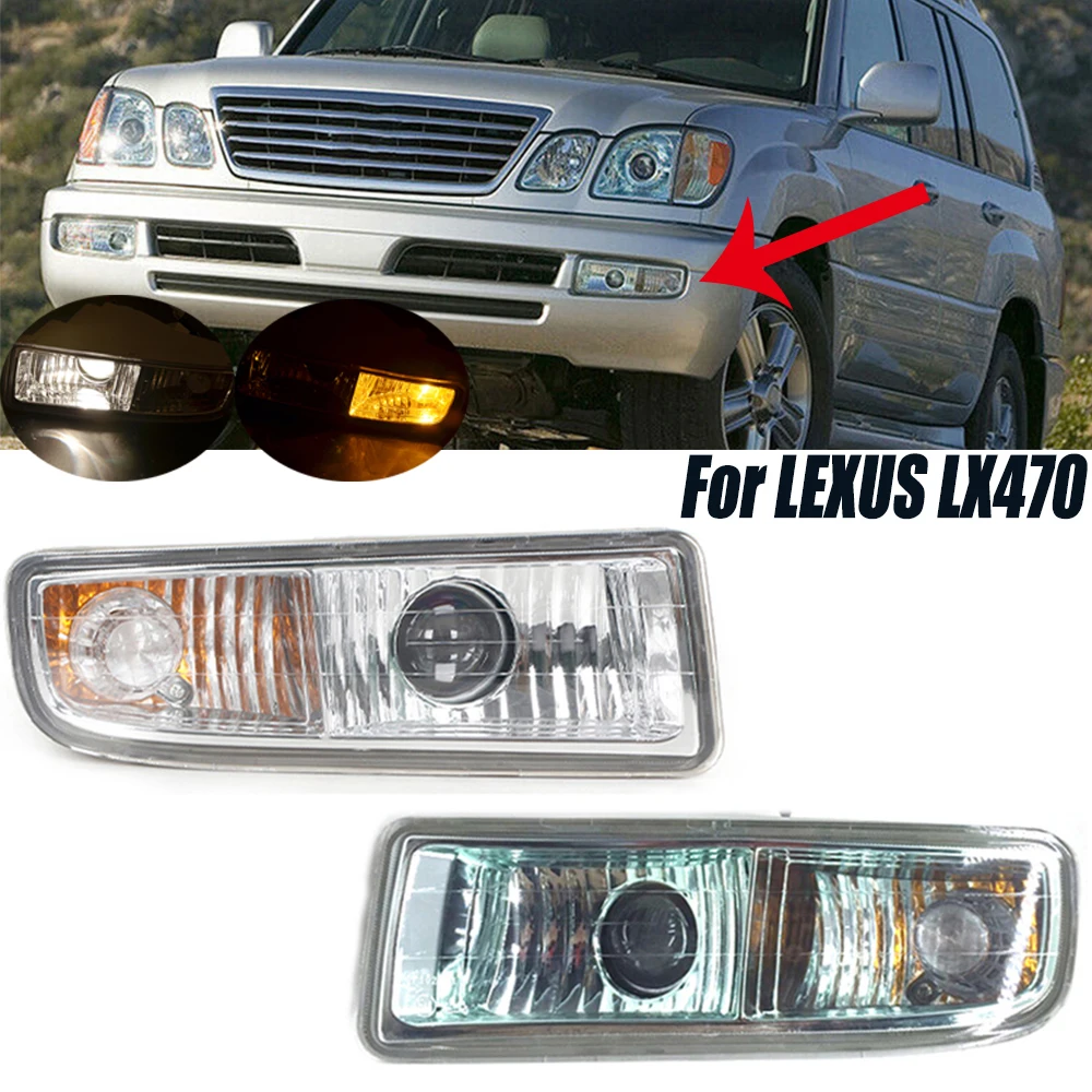 

Car DRL Headlights For LEXUS LX470 1998 1999 2000-2008 Front Bumper Fog Lights Assembly Headlamp Running Light Auto Accessories