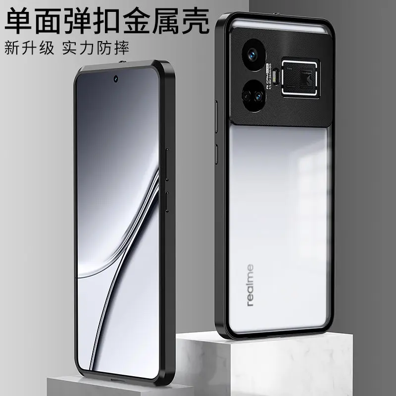 Funda magnética de Metal Realme GT5 5G RMX3820 RMX3823, carcasa dura con parte trasera transparente mate, a prueba de golpes, para Realme GT5