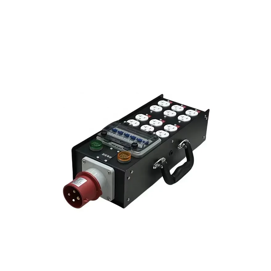 Manchange 32A 3 Phase 5/4Pin Input with 6 Channel=s L5-15/20 US Edisons Outputs Portable Power Distribution Box Power Distro US