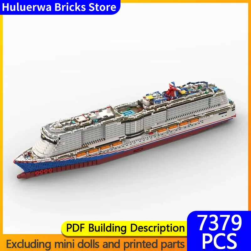 Boat Model MOC Building Bricks Carnival Roller Coaster Cruise Ship Modular Technology Gifts Holiday Assemble Children Toys Suit