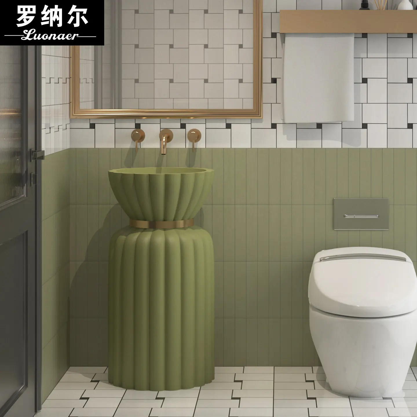 Wash basin, bathroom, integrated floor-to-ceiling washstand, personalized column basin