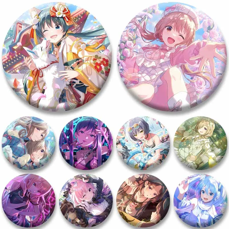 

Cute Anime Idoly Pride Brooch Cartoon Girls Mana Nagase Rei Ichinose Pins Nagisa Badges Backpack Jewelry Gifts for Fan Friends