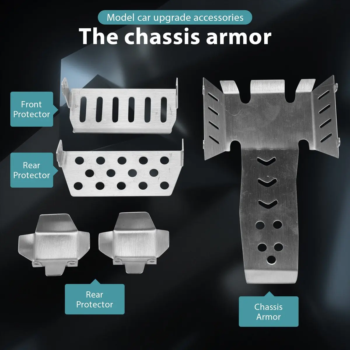 STOCK& Stainless Steel Chassis Armor Axle Protector Skid Plate for Vanquish VS4-10 Phoenix VS410 RC Crawler Car Upgrade Parts