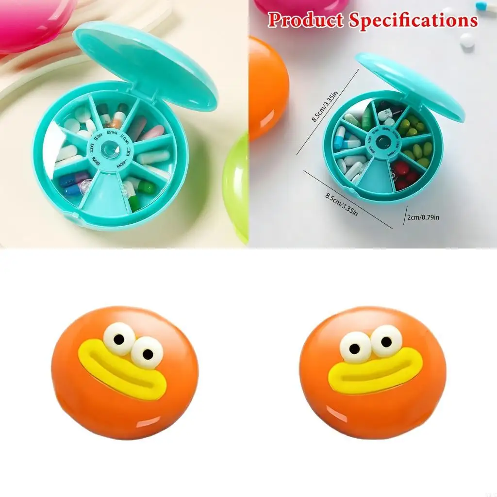 Small Round Organizers 7 Sections Moisture Proof For Travel Use X3UC