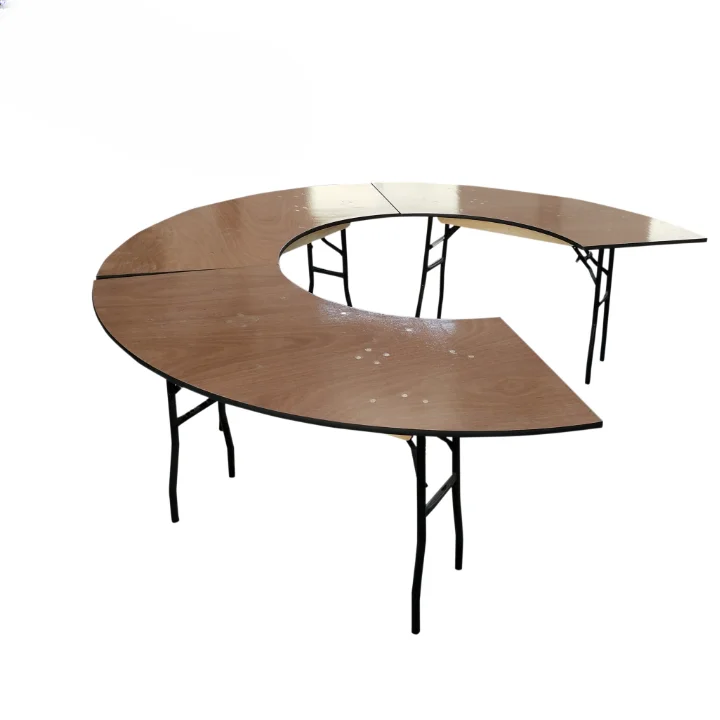 for JJY-YHZ-H003 Factory Wholesale Serpentine Wooden Office Desk Folding S Shape Serpentine Banquet Table