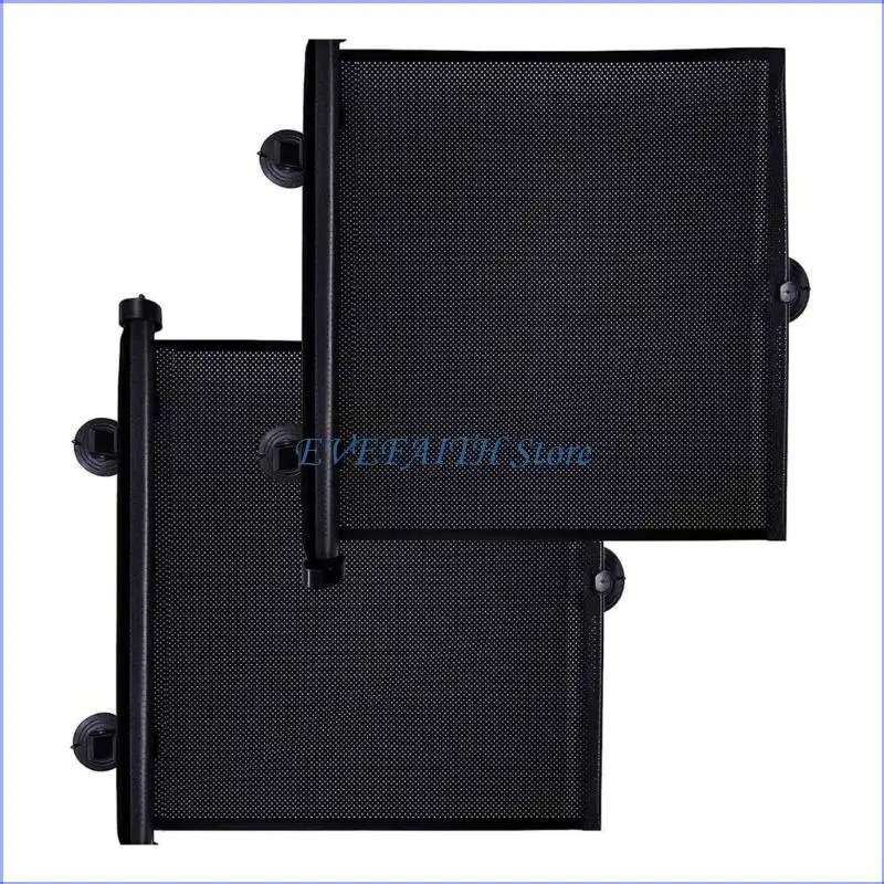 

124B Pack of 2 Car Window Roller Shades Retractable Side Window Sun Shade Curtain