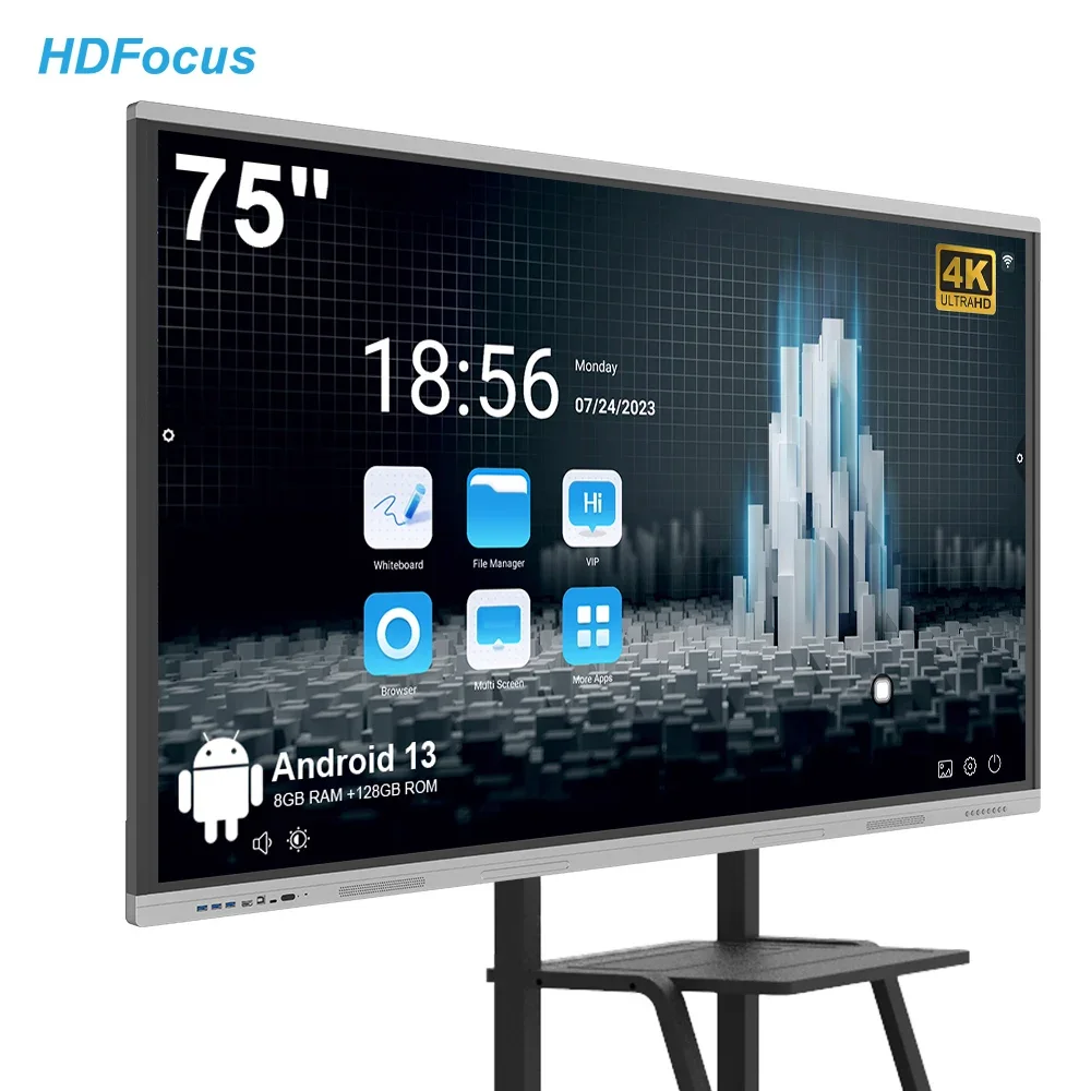 75 Inch 4K Hd Smart Interactive Screen Digital Board 20 Points Multi-Touch Meeting Room Education Interactive Boards With Ops