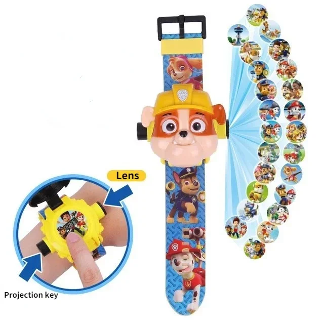 Paw Patrol Projection Digital Watch Cartoon Toy Develop Intelligence Learn Anime Figure Children Gift