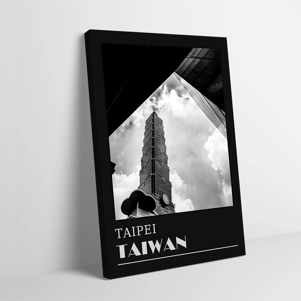 تايبي 101 ناطحة السحاب صور السفر المشارك تخصيص مطبوعة قماش اللوحة جدار الفن هدية للديكور الداخلي غرفة الألعاب #1