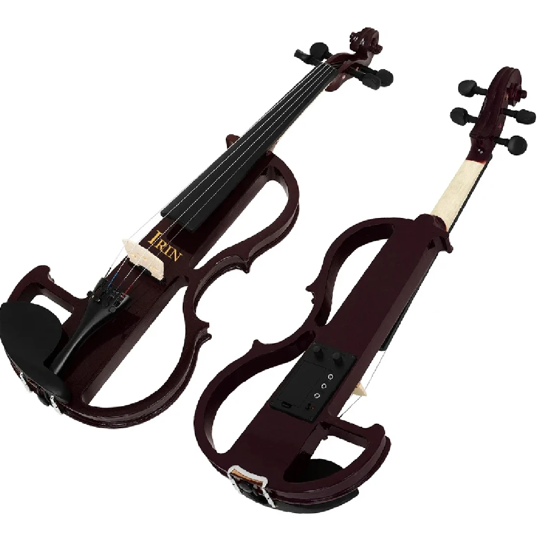 ﻿ IRIN 4/4 Electric Violin Silent  Body Electric Fiddle With Bow Case Headphone Connection Cable Violin Parts & Accessories