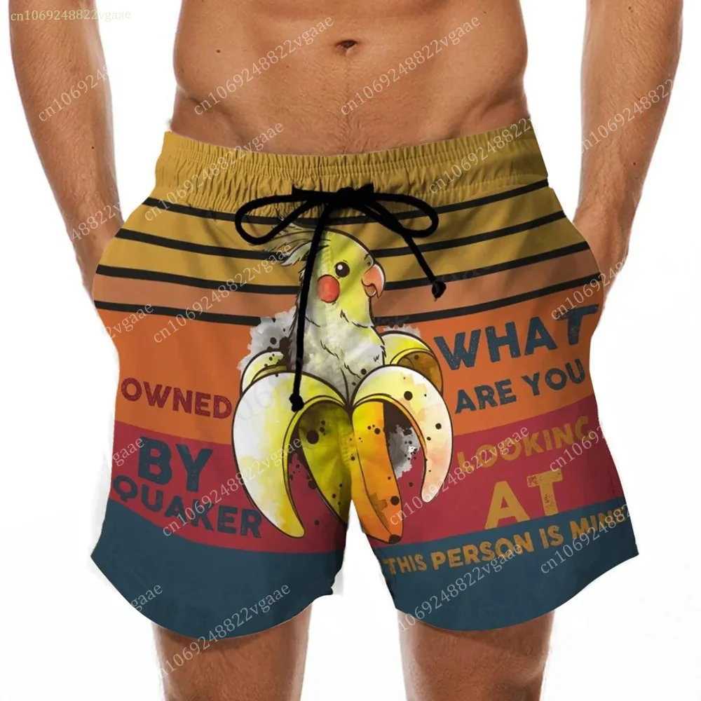 Summer Men Funny Cactus Cock Banana Shorts Women Beach Surffing Vacation Hawaiian Shorts Swimming Kids Training Boys Girls