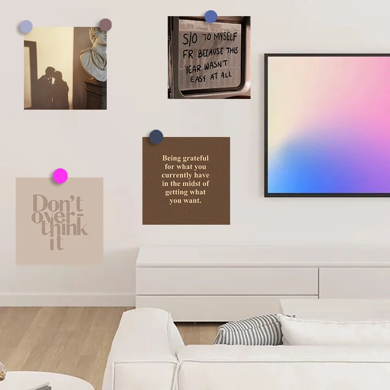 15pcs Ins style Wall Decor Poster Sticker for Nostalgia Wall Decor Motorsport Minimalism Classic Collage Kit for Girl Trendy